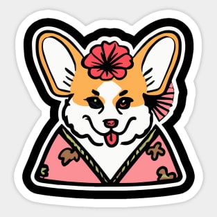 Geisha Corgi Dog Lover Welsh Sticker